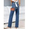 imageAstylish Womens Wide Leg Jeans High Waisted Stretchy Straight Leg Jeans Loose Trendy Denim Pants with PocketSail Blue