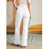 imageAstylish Womens Wide Leg Jeans High Waisted Stretchy Straight Leg Jeans Loose Trendy Denim Pants with PocketWhite