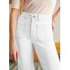 imageAstylish Womens Wide Leg Jeans High Waisted Stretchy Straight Leg Jeans Loose Trendy Denim Pants with PocketWhite