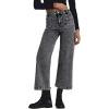 imageAstylish Womens Jeans Wide Leg High Waisted Stretchy Straight Leg Jeans Trendy Denim PantsGray
