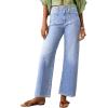 imageAstylish Womens Wide Leg Jeans High Waisted Stretchy Buttoned Denim Pants Trendy 2024 with PocketBeau Blue