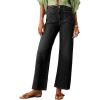 imageAstylish Womens Wide Leg Jeans High Waisted Stretchy Buttoned Denim Pants Trendy 2024 with PocketBlack