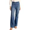 imageAstylish Womens Wide Leg Jeans High Waisted Stretchy Straight Leg Jeans Loose Trendy Denim Pants with PocketDusk Blue