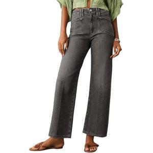 imageAstylish Womens Wide Leg Jeans High Waisted Stretchy Buttoned Denim Pants Trendy 2024 with PocketMedium Grey