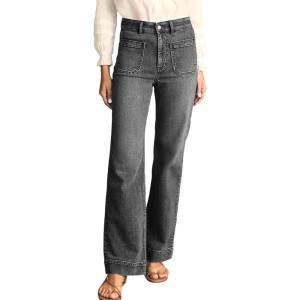 imageAstylish Womens Wide Leg Jeans High Waisted Stretchy Straight Leg Jeans Loose Trendy Denim Pants with PocketGray