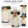 imageAstylish Women 2025 Fine Striped Smocked Cuffed Henley Shirts Long Sleeve Collared Blouse Tops with PocketGinger