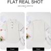 imageAstylish Women 2025 Waffle Knit Tunic Henley Shirts Solid Color Short Sleeve Dressy Blouses Tops with PocketWhite