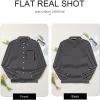 imageAstylish Womens 2025 Oversized Long Sleeve Shirts Button Up Striped Collared Front Pocket TopBlack