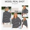 imageAstylish Womens 2025 Oversized Long Sleeve Shirts Button Up Striped Collared Front Pocket TopBlack