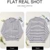 imageAstylish Womens 2025 Oversized Long Sleeve Shirts Button Up Striped Collared Front Pocket TopBlack Stripe