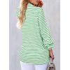 imageAstylish Womens 2025 Oversized Long Sleeve Shirts Button Up Striped Collared Front Pocket TopBlackish Green