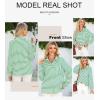 imageAstylish Womens 2025 Oversized Long Sleeve Shirts Button Up Striped Collared Front Pocket TopBlackish Green