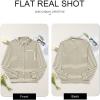 imageAstylish Womens 2025 Oversized Long Sleeve Shirts Button Up Striped Collared Front Pocket TopBrown