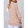 imageAstylish Womens 2025 Oversized Long Sleeve Shirts Button Up Striped Collared Front Pocket TopFiery Red