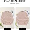 imageAstylish Womens 2025 Oversized Long Sleeve Shirts Button Up Striped Collared Front Pocket TopFiery Red