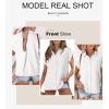 imageAstylish Women 2025 Summer Tops Short Sleeve Shirt V Neck Button Down Blouse Tunic TopWhite