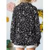 imageAstylish Womens 2025 Casual Polka Dot Blouses Long Sleeve V Neck Alicia Floral Print Collared Shirts Chiffon Bohemian TopsBlack