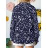 imageAstylish Womens 2025 Casual Polka Dot Blouses Long Sleeve V Neck Alicia Floral Print Collared Shirts Chiffon Bohemian TopsDark Blue
