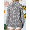 imageAstylish Womens 2025 Casual Polka Dot Blouses Long Sleeve V Neck Alicia Floral Print Collared Shirts Chiffon Bohemian TopsGray