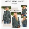 imageAstylish Womens 2025 Casual Polka Dot Blouses Long Sleeve V Neck Alicia Floral Print Collared Shirts Chiffon Bohemian TopsGreen