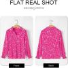 imageAstylish Womens 2025 Casual Polka Dot Blouses Long Sleeve V Neck Alicia Floral Print Collared Shirts Chiffon Bohemian TopsPink