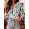 imageAstylish Womens 2025 Casual VNeck Long Sleeve Shirts Paisley Print Tops Floral Boho Blouses TunicFiery Red