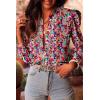 imageAstylish Womens 2025 Casual VNeck Long Sleeve Shirts Paisley Print Tops Floral Boho Blouses TunicLight Pink