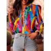 imageAstylish Womens 2025 Casual VNeck Long Sleeve Shirts Paisley Print Tops Floral Boho Blouses TunicPink