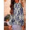 imageAstylish Womens 2025 Casual VNeck Long Sleeve Shirts Paisley Print Tops Floral Boho Blouses TunicSky Blue
