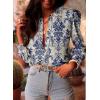 imageAstylish Womens 2025 Casual VNeck Long Sleeve Shirts Paisley Print Tops Floral Boho Blouses TunicSky Blue