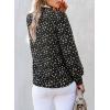 imageAstylish Womens 2025 Lace Crochet Patchwork Floral Shirt Long Sleeve Crew Neck Button Down Boho Blouse TopsBlack