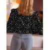 imageAstylish Womens 2025 Lace Crochet Patchwork Floral Shirt Long Sleeve Crew Neck Button Down Boho Blouse TopsBlack