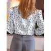 imageAstylish Womens 2025 Lace Crochet Patchwork Floral Shirt Long Sleeve Crew Neck Button Down Boho Blouse TopsBlue