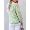 imageAstylish Womens 2025 Lace Crochet Patchwork Floral Shirt Long Sleeve Crew Neck Button Down Boho Blouse TopsGreen
