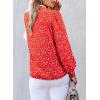 imageAstylish Womens 2025 Lace Crochet Patchwork Floral Shirt Long Sleeve Crew Neck Button Down Boho Blouse TopsRed