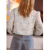 imageAstylish Womens 2025 Lace Crochet Patchwork Floral Shirt Long Sleeve Crew Neck Button Down Boho Blouse TopsWhite