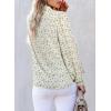 imageAstylish Womens 2025 Lace Crochet Patchwork Floral Shirt Long Sleeve Crew Neck Button Down Boho Blouse TopsYellow