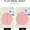 imageAstylish Womens V Neck Long Sleeve Blouse Button Down Solid Color Shirt Bow Tie Front Trendy TopsBlossom