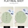 imageAstylish Womens V Neck Long Sleeve Blouse Button Down Solid Color Shirt Bow Tie Front Trendy TopsGrass Green