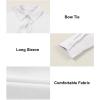 imageAstylish Womens V Neck Long Sleeve Blouse Button Down Solid Color Shirt Bow Tie Front Trendy TopsWhite