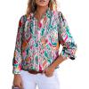 imageAstylish Womens 2025 Casual VNeck Long Sleeve Shirts Paisley Print Tops Floral Boho Blouses TunicFiery Red