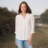 imageGloria Vanderbilt Womens Amanda Oversized Button Down Shirt with Rolltab Sleeves Macadamia Woodland Gingham Small