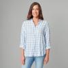 imageGloria Vanderbilt Womens Amanda Oversized Button Down Shirt with Rolltab Sleeves Pale Sky Woodland Gingham Small