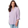 imageGloria Vanderbilt Womens Amanda Oversized Button Down Shirt with Rolltab Sleeves Lavender KISS Small