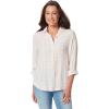 imageGloria Vanderbilt Womens Amanda Oversized Button Down Shirt with Rolltab Sleeves Macadamia Woodland Gingham Small