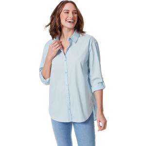 imageGloria Vanderbilt Womens Amanda Oversized Button Down Shirt with Rolltab Sleeves Pale Sky Small