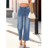 imageAstylish Women 2025 Wide Leg Jeans Cropped Jeans Stretchy High Waisted Baggy Loose Boyfriend Vintage Denim PantsAshleigh Blue