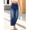 imageAstylish Women 2025 Wide Leg Jeans Cropped Jeans Stretchy High Waisted Baggy Loose Boyfriend Vintage Denim PantsNavy Blue