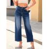 imageAstylish Women 2025 Wide Leg Jeans Cropped Jeans Stretchy High Waisted Baggy Loose Boyfriend Vintage Denim PantsNavy Blue