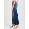 imageAstylish Women 2025 Wide Leg Jeans Cropped Jeans Stretchy High Waisted Baggy Loose Boyfriend Vintage Denim PantsSail Blue